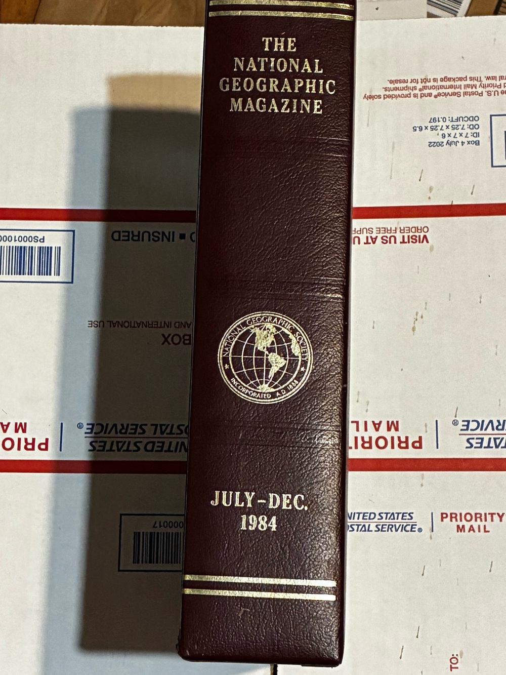 The National Geographic Magazine Faux Leather Holder Volumes July-Dec 1984